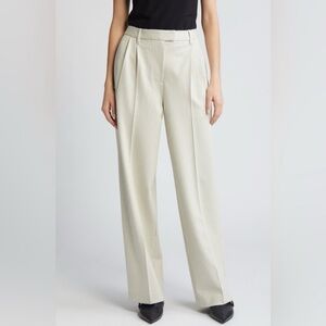 Rag & Bone Marianne Pinstripe Ponte Wide Leg Pants Trousers in Ivory